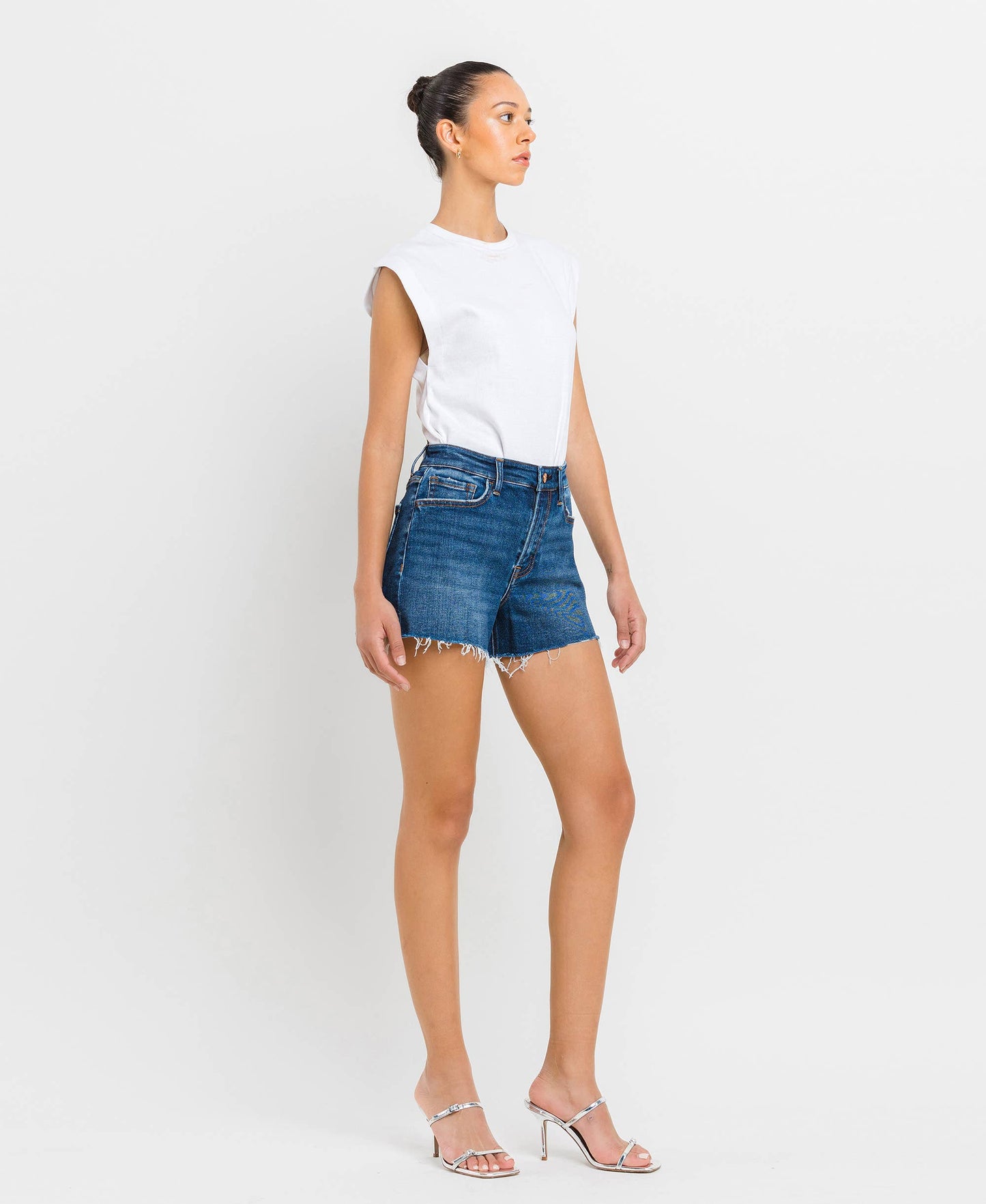 Rebecca High Rise Sit Raw Hem A-Line Short