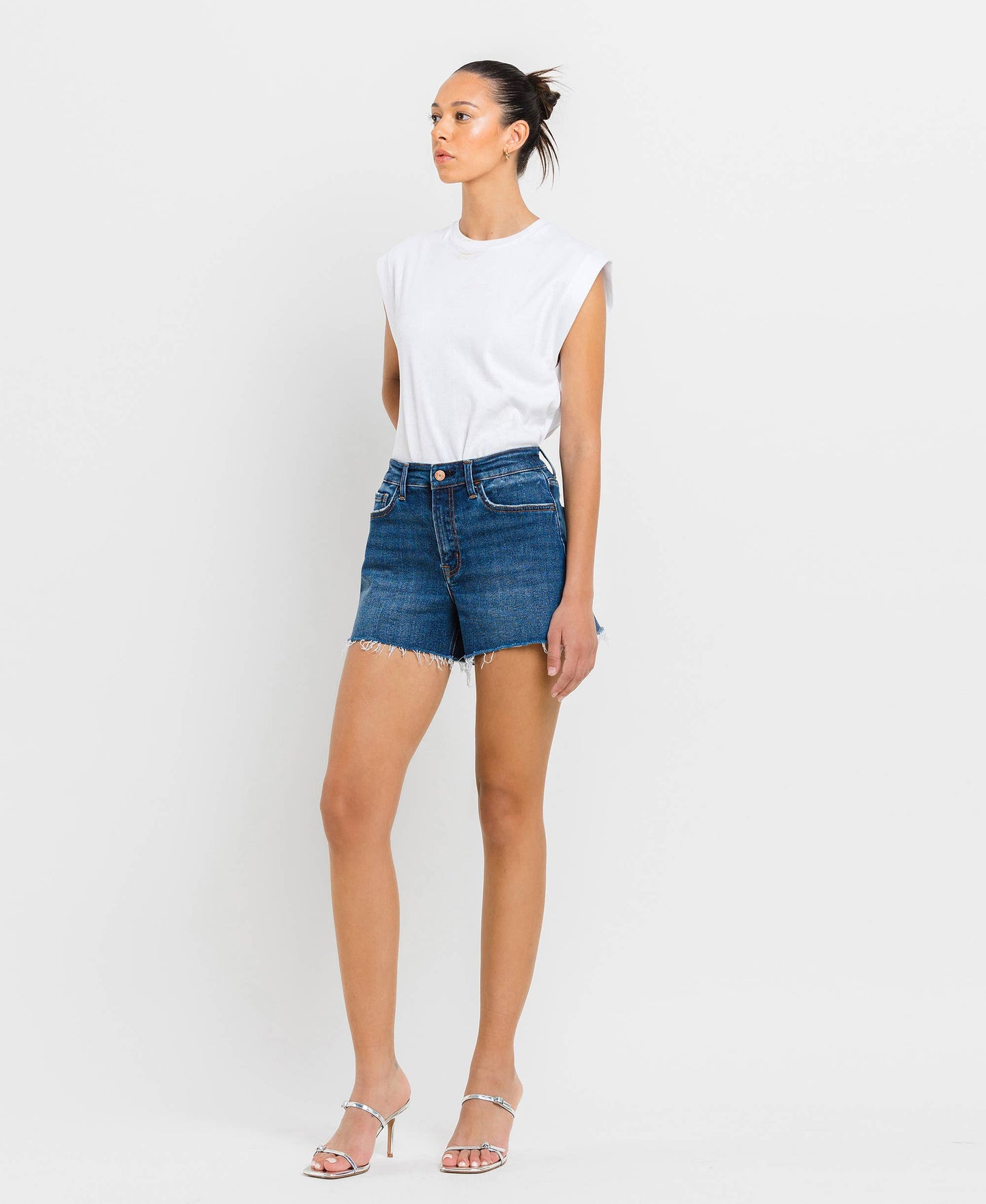 Rebecca High Rise Sit Raw Hem A-Line Short