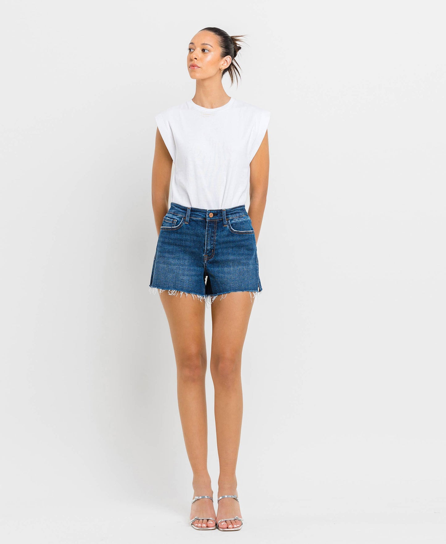 Rebecca High Rise Sit Raw Hem A-Line Short