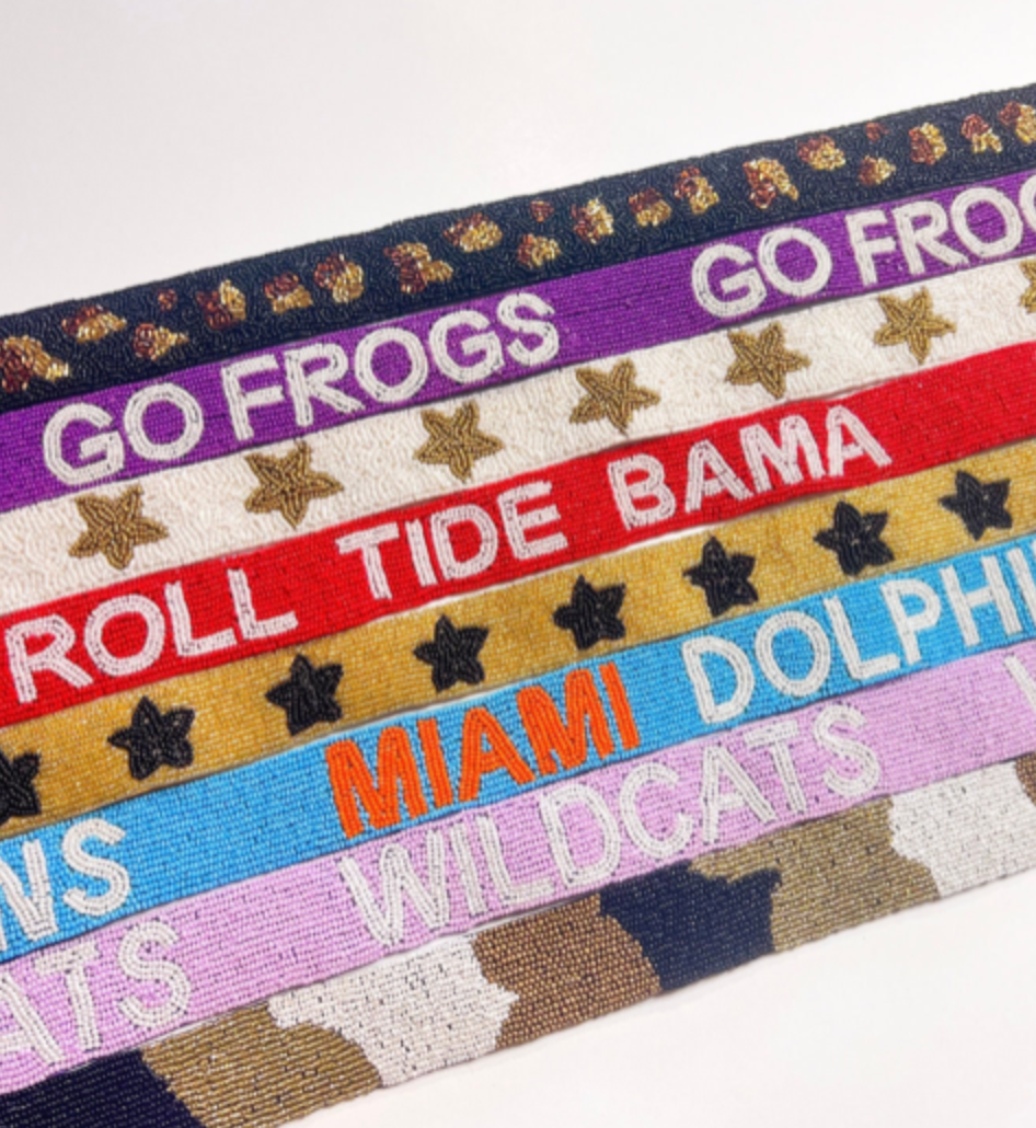 Beaded Strap: Red w/ White BOOMER SOONER