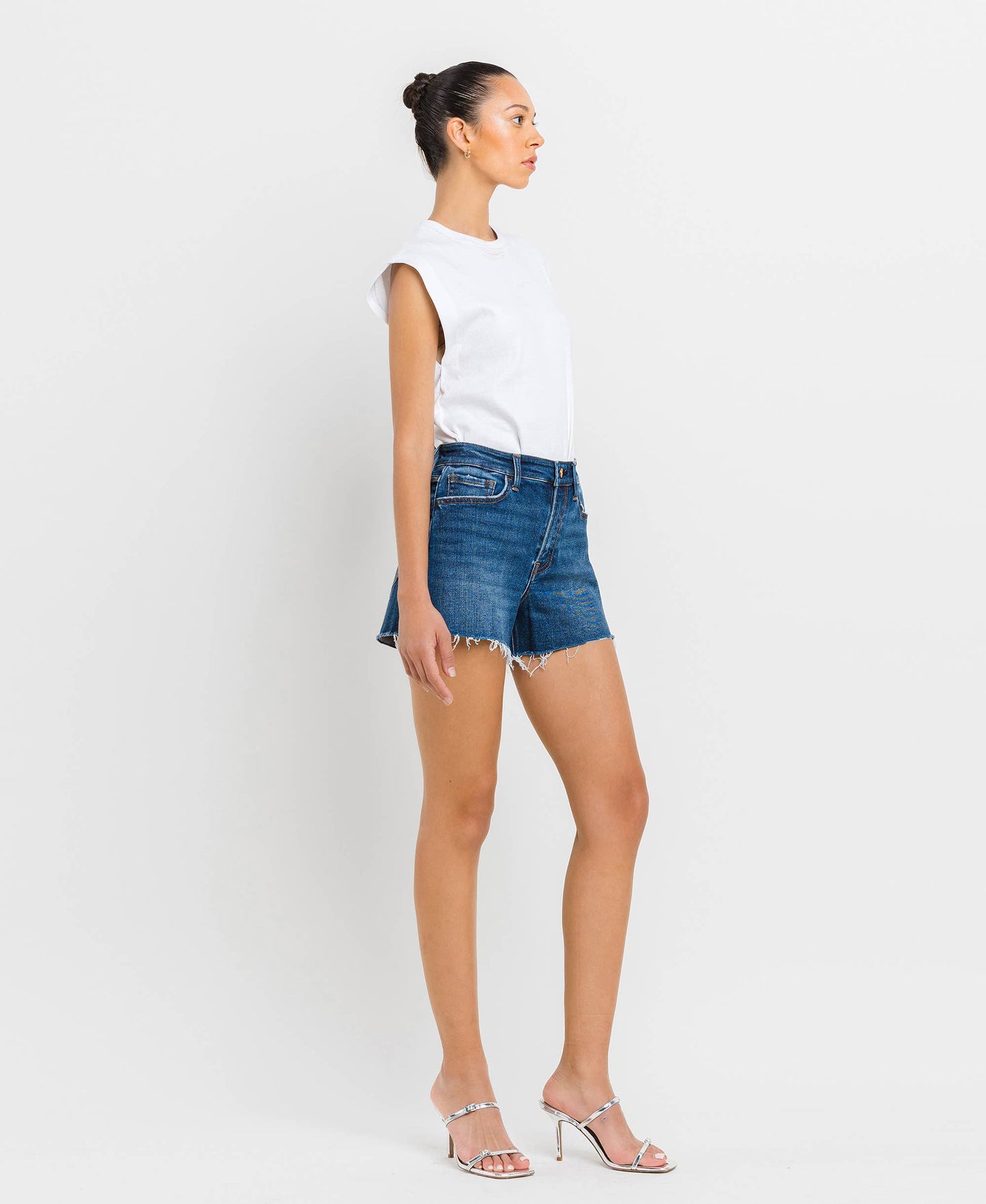 Rebecca High Rise Sit Raw Hem A-Line Short